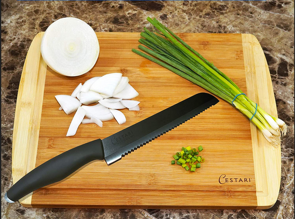 Cutting Boards: Organic Bamboo Cutting Board with Juice Grooves - Thic –  Cestari Kitchen