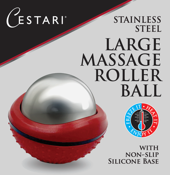 Cryosphere Massage Ball Hot Cold Roller Ball - Fast Muscle Pain Relief - Stainless Steel Balls for Heat or Ice Therapy - Feet Pain - Plantar Fasciitis- Back Ache - Foot Massager - 60 mm Ice Roller