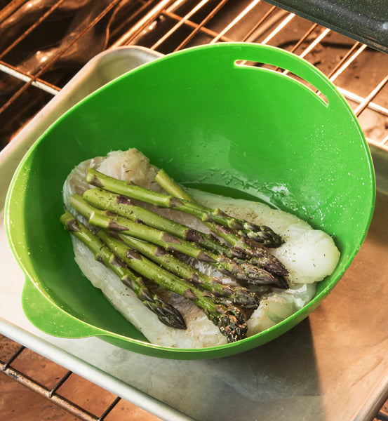 Microwave Vegetable Steamer | Omelet Maker | Fish Poacher | Oven Roaster | Cloche Bread Baker | BPA Free Microwave Cooking |  (Original Easy Pod, Jade Green)