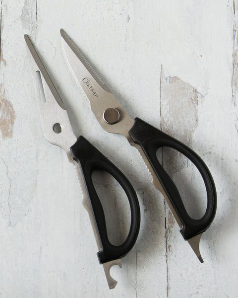 Bulk Kitchen Scissors - Extra Sharp, Comfort Grip, Notches, Wholesale