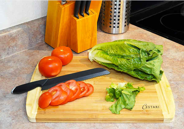 Cutting Boards: Organic Bamboo Cutting Board with Juice Grooves - Thic –  Cestari Kitchen