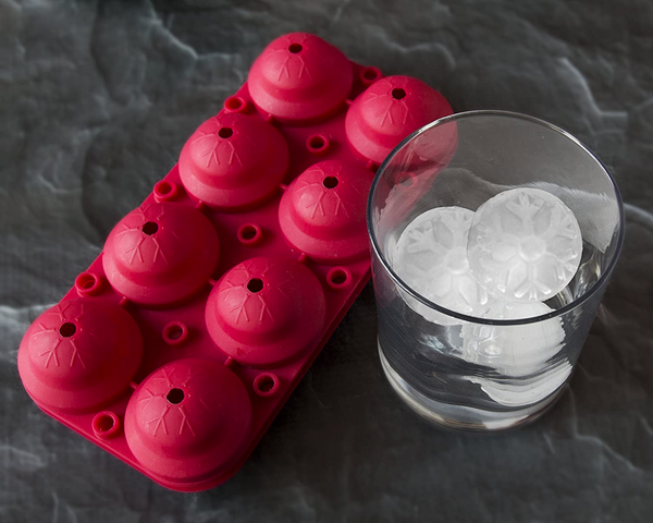 Ice Balls Snowflake Spheres : Snowflake Ice Ball Maker - Can Be Used for Snowball Cake Pops and Candy Molds - Heat Safe BPA Free Silicone Meets European Standards, Exceeding FDA (Christmas Red) (1)