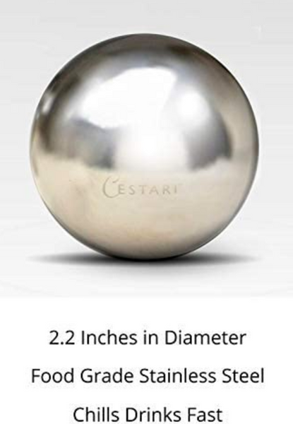 Whiskey Ball - Reusable Stainless Steel Ice Sphere - Scotch,Vodka,Wine Ice Chiller Stocking Stuffer - Ice Cube Metal Whiskey Stones Ball Won't Dilute Your Drink - Whiskey Drink Coolers Gift - 55mm (1 or 2 pack)