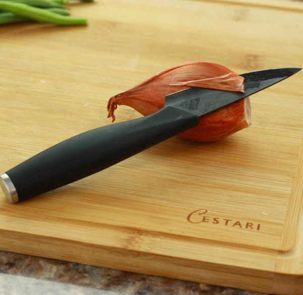 Charcuterie Board Accessories : Ceramic Paring Knife Blade Never Needs Sharpening; 3 Inch or 4 Inch Paring Knife with Sheath - Black Mirror Finish Razor Sharp Blade by Cestari