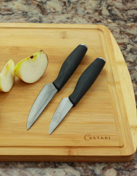 Charcuterie Board Accessories : Ceramic Paring Knife Blade Never Needs Sharpening; 3 Inch or 4 Inch Paring Knife with Sheath - Black Mirror Finish Razor Sharp Blade by Cestari