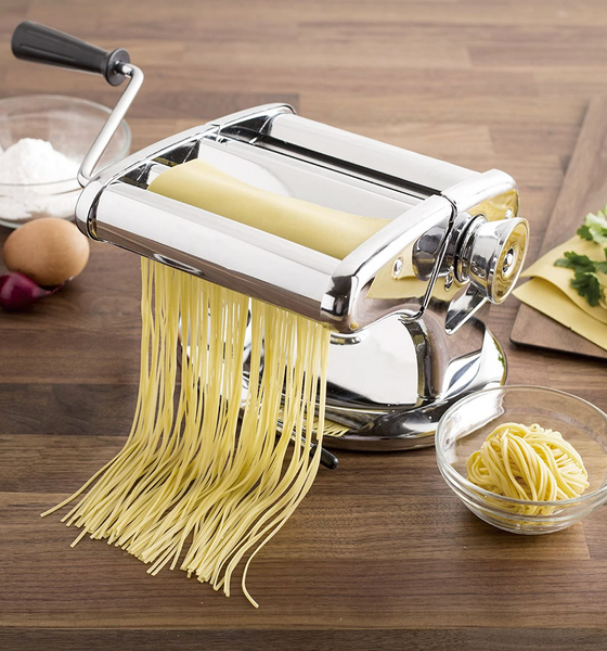 Pasta Maker Machine, Homemade Stainless Steel Manual Roller Pasta