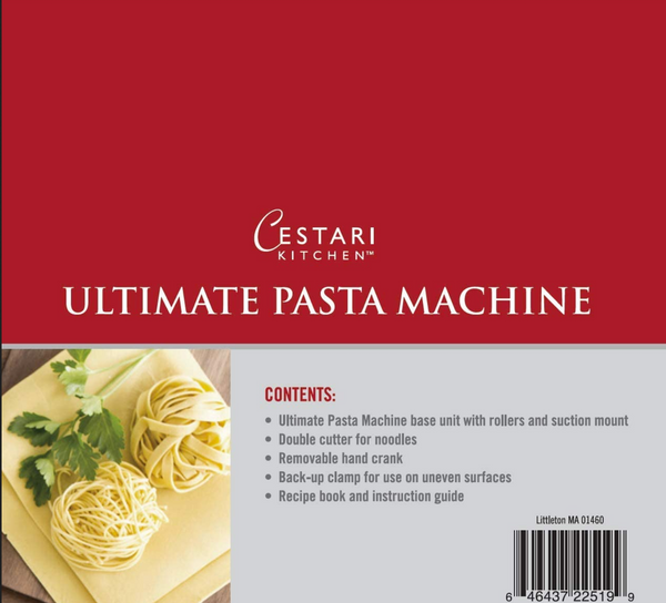 Ultimate Pasta Machine - Professional Pasta Maker - Unique Patented Suction Base for No-Slip Use of Stainless Steel Pasta Roller Machine - 150 mm - Noodle Maker and Dough Roller by Cestari
