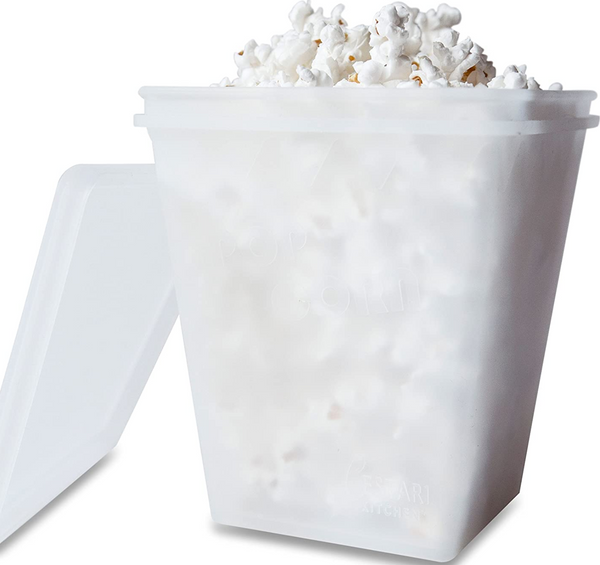 Microwave Air Popper | BPA Free Premium European Grade Platinum Silicone Popcorn Maker | Replaces Microwave Popcorn Bags | Enjoy Air Popped Popcorn - No Oil Needed  (2 Quarts)