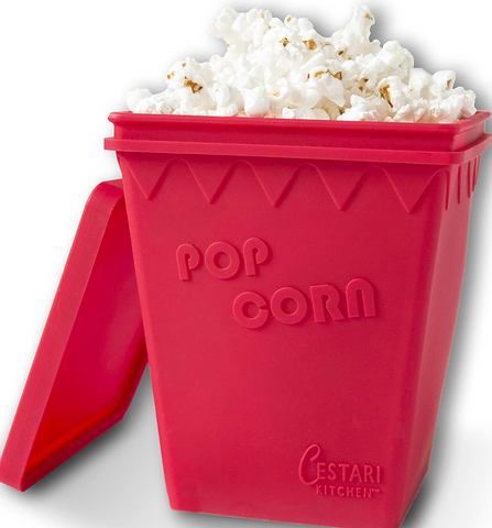 Microwave Air Popper | BPA Free Premium European Grade Platinum Silicone Popcorn Maker | Replaces Microwave Popcorn Bags | Enjoy Air Popped Popcorn - No Oil Needed  (2 Quarts)
