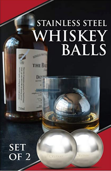 Whiskey Ball - Reusable Stainless Steel Ice Sphere - Scotch,Vodka,Wine  Ice Chiller Stocking Stuffer - Ice Cube Metal Whiskey Stones Ball Won't  Dilute Your Drink - Whiskey Drink Coolers Gift 